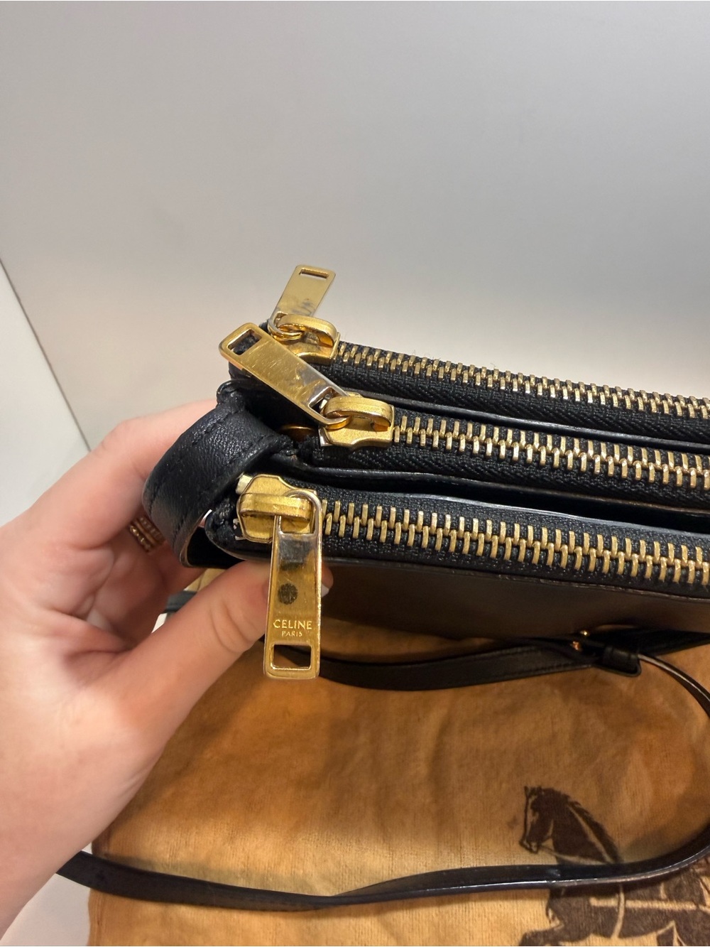 Celine Trio Black Leather Crossbody Bag - Picture 3 of 14